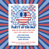 Leuk Retro 4 juli Feest Kaart