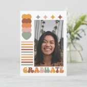 Leuk & Retro Boheems Foto Afstuderen Kaart (Staand voorkant)