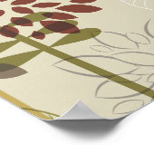 Leuk retro bruin, beige bloemenpatroon op maat poster (Hoek)