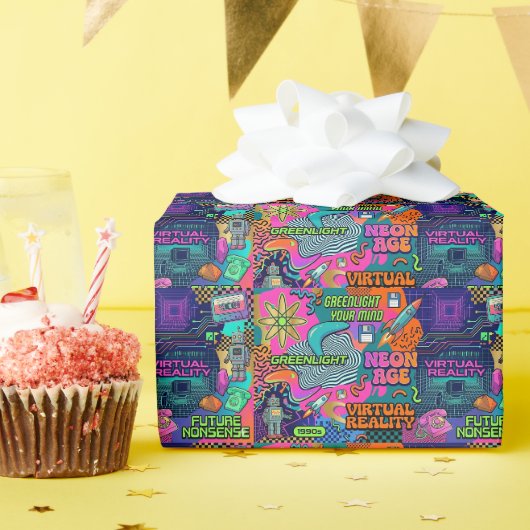 Leuk Retro Cadeaupapier (Verjaardagsfeest)