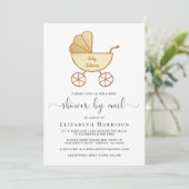 Leuk Retro Carriage Baby shower per Mail Kaart (Staand voorkant)