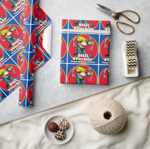 Leuk Retro Oud Man Nog Truckin' Cadeaupapier