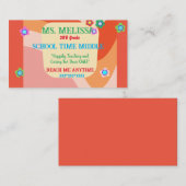 Leuk Retro School Teacher Style Design Visitekaartje (Voorkant / Achterkant)