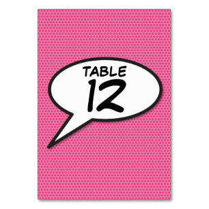 Leuk Retro Stripboek Pop Art Roze Tafelnummer