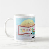 Leuk retro teken gepersonaliseerde koffiekop koffiemok (Links)