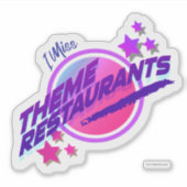 Leuk Retro Thema Restaurant Parodie Logo Sticker (Voorkant)