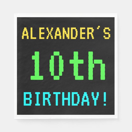 Leuk /Retro Videogame Look 10th Birthday Servet (Voorkant)