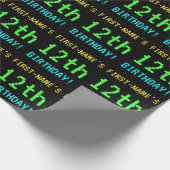 Leuk /Retro Videogame Look 12e Verjaardag Cadeaupapier (Hoek)