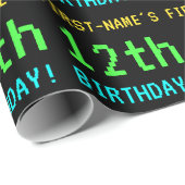 Leuk /Retro Videogame Look 12e Verjaardag Cadeaupapier (Rol Hoek)