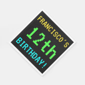 Leuk /Retro Videogame Look 12e Verjaardag Servet (Hoek)