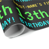 Leuk /Retro Videogame Look 13e Verjaardag Cadeaupapier (Rol Hoek)