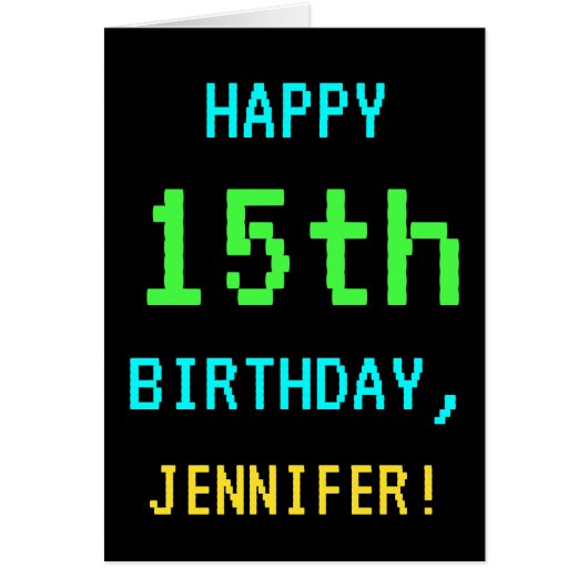 Leuk /Retro Videogame Look 15e Verjaardag (Voorkant)