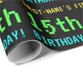 Leuk /Retro Videogame Look 15e Verjaardag Cadeaupapier (Rol Hoek)