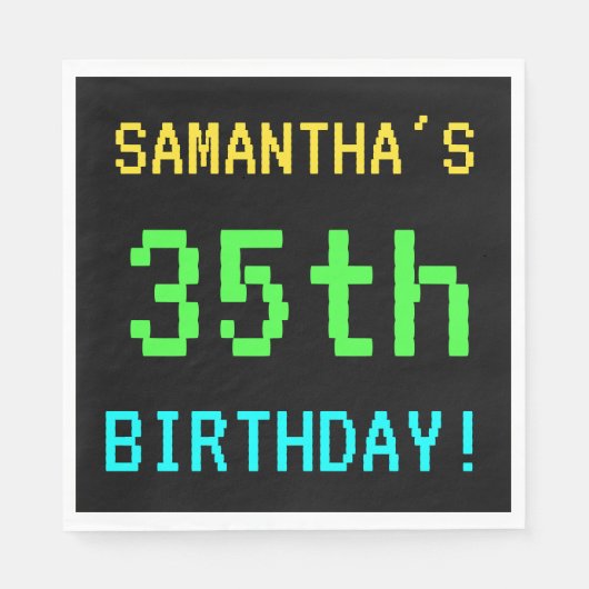 Leuk /Retro Videogame Look 35th Verjaardag Servetten (Voorkant)