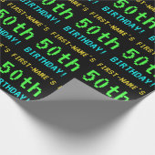 Leuk /Retro Videogame Look 50th Verjaardag Cadeaupapier (Hoek)