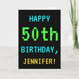 Leuk /Retro Videogame Look 50th Verjaardag Kaart