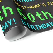 Leuk /Retro Videogame Look 60th Verjaardag Cadeaupapier (Rol Hoek)