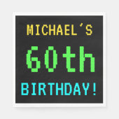 Leuk /Retro Videogame Look 60th Verjaardag Servetten (Voorkant)