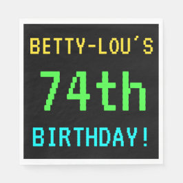 Leuk /Retro Videogame Look 74th Verjaardag Servet