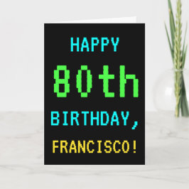 Leuk /Retro Videogame Look 80th Verjaardag Kaart