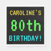 Leuk /Retro Videogame Look 80th Verjaardag Servet (Voorkant)