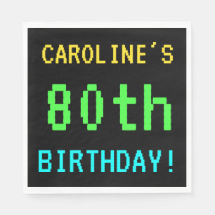 Leuk /Retro Videogame Look 80th Verjaardag Servet
