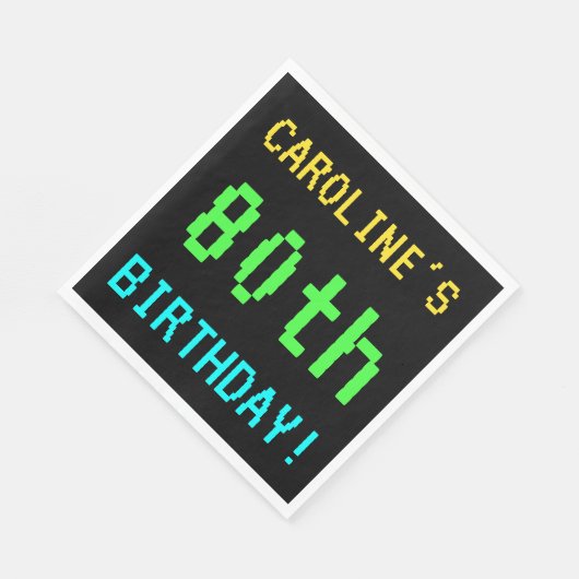 Leuk /Retro Videogame Look 80th Verjaardag Servet (Hoek)