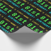 Leuk /Retro Videogame Look 81st Verjaardag Cadeaupapier (Hoek)