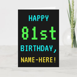 Leuk /Retro Videogame Look 81st Verjaardag Kaart