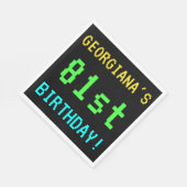 Leuk /Retro Videogame Look 81st Verjaardag Servet (Hoek)