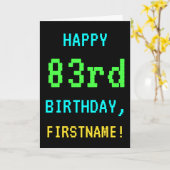 Leuk /Retro Videogame Look 83e Verjaardag Kaart (Gele Bloem)