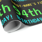 Leuk /Retro Videogame Look 94th Verjaardag Cadeaupapier (Rol Hoek)