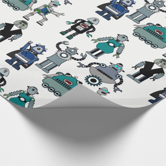 leuk Robot-omslagpapier voor kinderen, geeks, wete Cadeaupapier (Hoek)