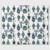 leuk Robot-omslagpapier voor kinderen, geeks, wete Cadeaupapier (Vlak)