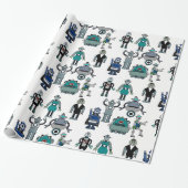 leuk Robot-omslagpapier voor kinderen, geeks, wete Cadeaupapier (Uitgerold)