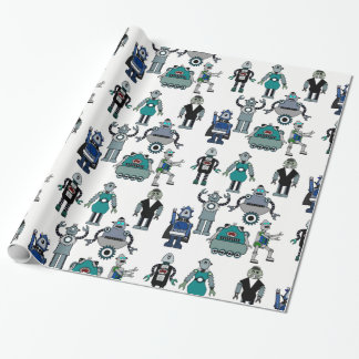 leuk Robot-omslagpapier voor kinderen, geeks, wete Cadeaupapier