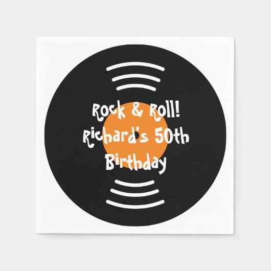 Leuk Rock & Roll thema Verjaardagsfeestje servette Servet (Voorkant)