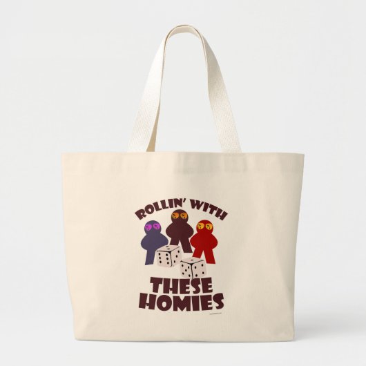 Leuk Rolling Homies Bordspel Meeple Design Grote Tote Bag (Voorkant)