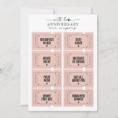 Leuk romantisch Jubileum afdrukbare liefde coupons Kaart (Voorkant)