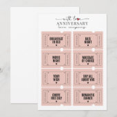 Leuk romantisch Jubileum afdrukbare liefde coupons Kaart (Voorkant / Achterkant)