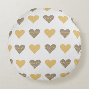 Leuk rond kussen met Boho Hearts