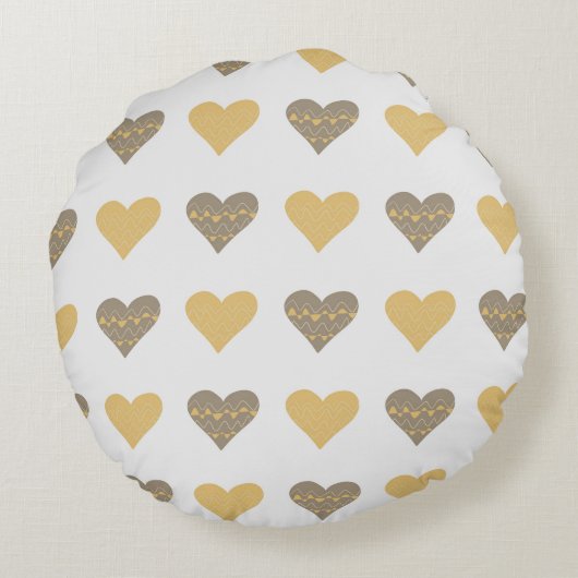 Leuk rond kussen met Boho Hearts (Achterkant)