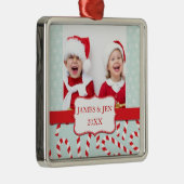 LEUK ROOD BLAUW VROLIJK KERST FOTO ORNAMENT (Rechts)