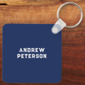 Leuk Rood Blauw Wit Man Pensioenschema Plan Sleutelhanger (Achterkant)