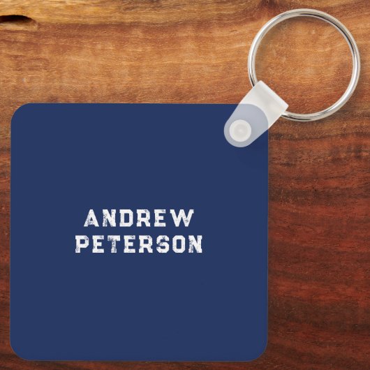 Leuk Rood Blauw Wit Man Pensioenschema Plan Sleutelhanger (Achterkant)