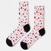 Leuk rood boek en leespatroon sokken (Links)