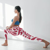 Leuk rood en wit abstract stijlvol zwart leggings