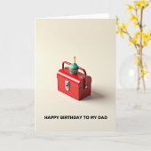 Leuk Rood Gereedschapskist Vaderdag Kaart (Gele Bloem)