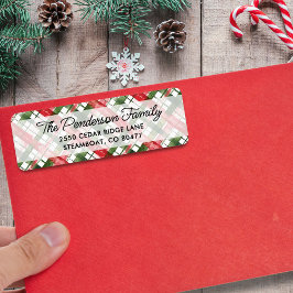 Leuk Rood Groen Gespeeld Kerstscript Custom Etiket