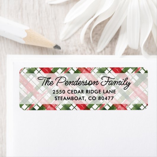 Leuk Rood Groen Gespeeld Kerstscript Custom Etiket (Insitu)